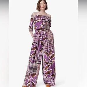 Dee Ocleppo Stylish Purple Patterned Jumpsuit size M-NWT